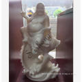 Sitting on fish buddha statue for outdoor home & garden decoration